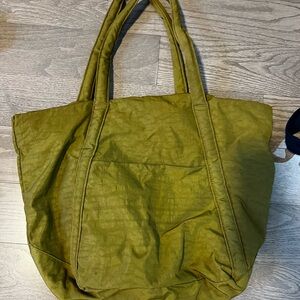 BAGGU Cloud Nylon Olive Green Tote Bag